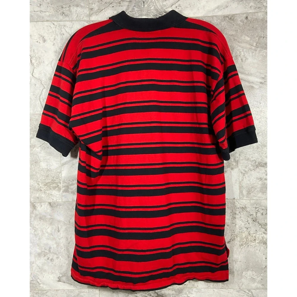Ralph Lauren Men's Small Classic Red & Black Striped Polo Shirt Short Sleeve